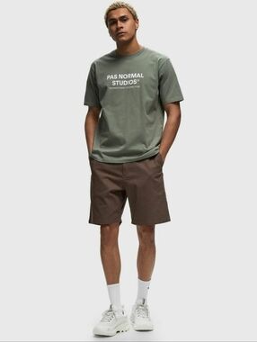 Pas Normal Studios Off Race Cotton Twill Shorts Ash Brown Casual Men's Small NWT